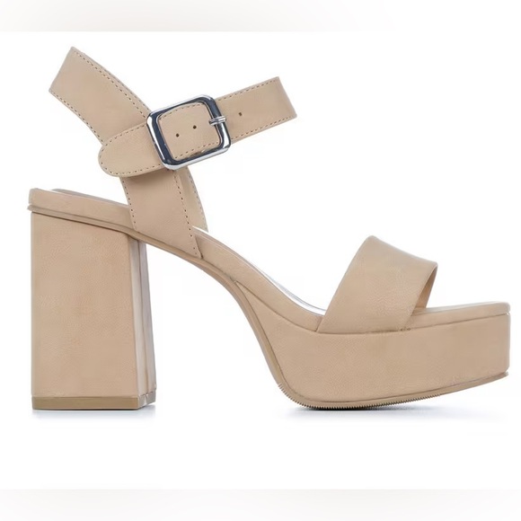 Tan Platform Sandals - Picture 1 of 6
